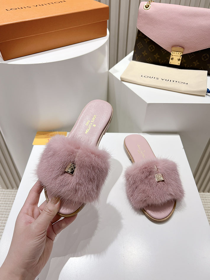 ルイヴィトン ファー サンダル LV Mule Lock It ミュール・ロックイット サンダル ピンク 2631382 ルイヴィトン 靴 ピンク - 画像 (6)