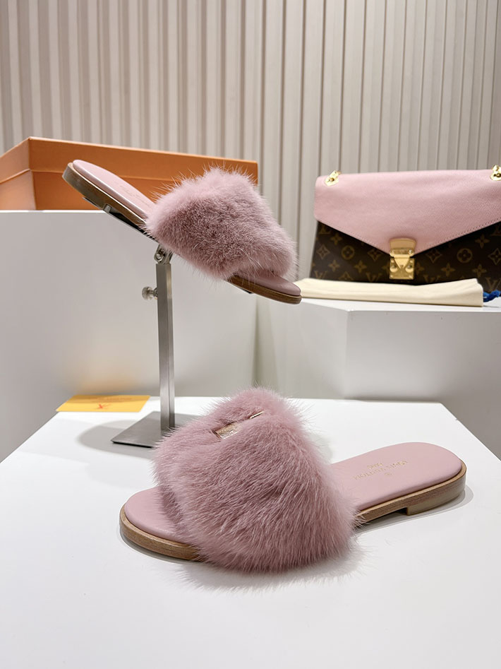 ルイヴィトン ファー サンダル LV Mule Lock It ミュール・ロックイット サンダル ピンク 2631382 ルイヴィトン 靴 ピンク - 画像 (5)