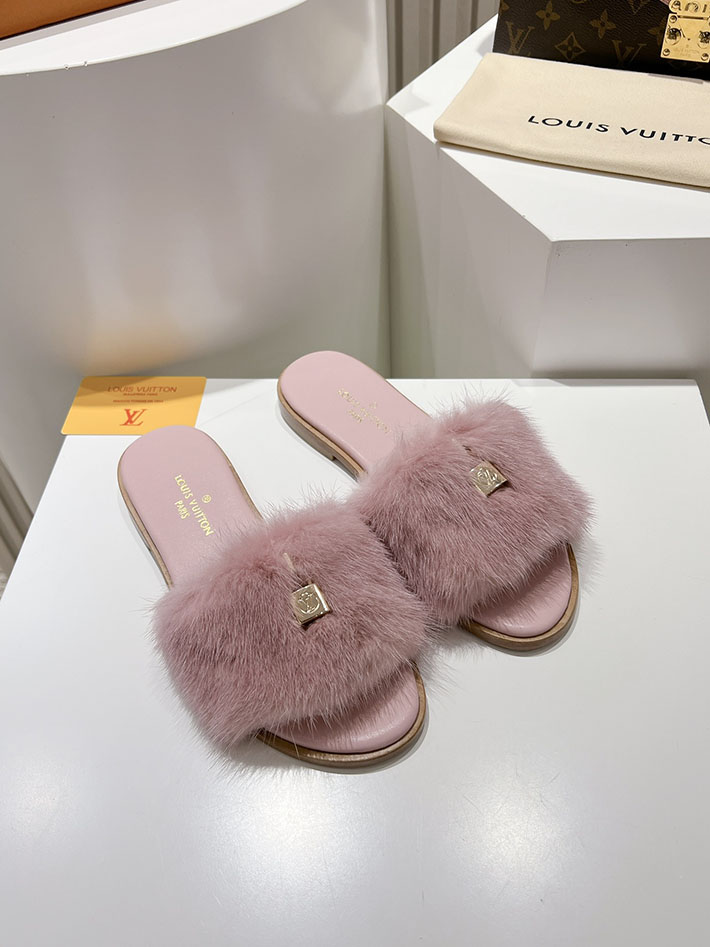 ルイヴィトン ファー サンダル LV Mule Lock It ミュール・ロックイット サンダル ピンク 2631382 ルイヴィトン 靴 ピンク - 画像 (2)