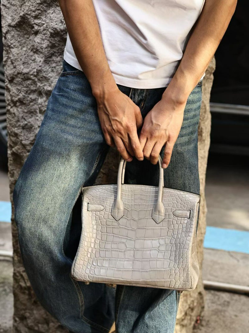 エルメス バーキン 30の通販 HERMES バーキン30 パールグレー クロコダイル シルバー金具 2631446 バーキン30 クロコ 定価 - 画像 (5)