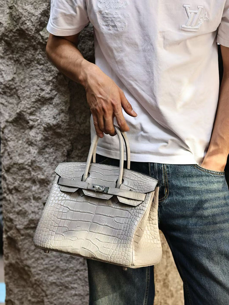 エルメス バーキン 30の通販 HERMES バーキン30 パールグレー クロコダイル シルバー金具 2631446 バーキン30 クロコ 定価 - 画像 (3)
