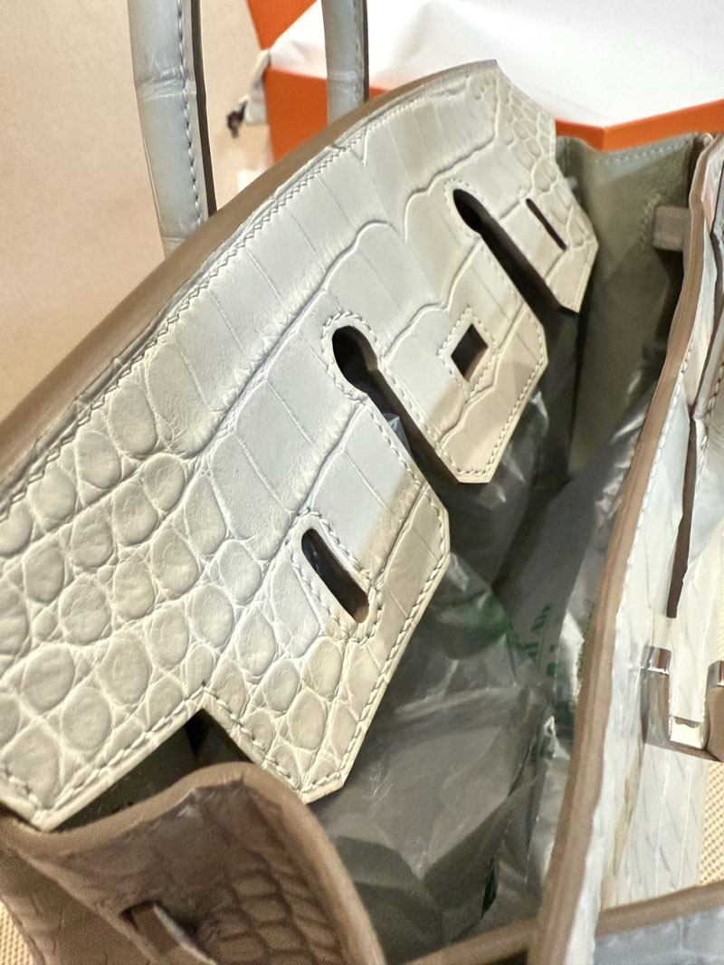 エルメス バーキン 25の通販 HERMES バーキン25 ベトン クロコダイル シルバー金具 2631450 エルメス バーキン クロコダイル 定価 - 画像 (2)