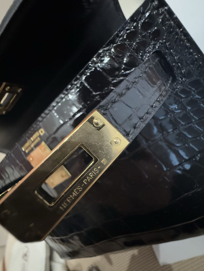 エルメス ケリー ミニの通販 HERMES ケリーミニ2 外縫い 黒 ブラック クロコダイル ゴールド金具 2631453 ケリーミニ 2 定価 - 画像 (5)