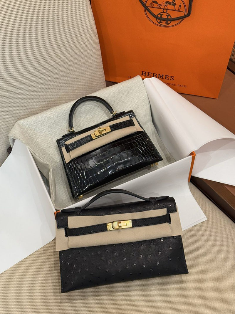 エルメス ケリー ミニの通販 HERMES ケリーミニ2 外縫い 黒 ブラック クロコダイル ゴールド金具 2631453 ケリーミニ 2 定価 - 画像 (10)