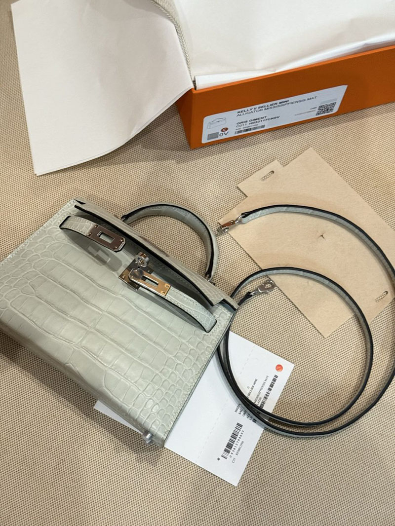 エルメス ケリー ミニの通販 HERMES ケリーミニ2 外縫い グリシマン クロコダイル シルバー金具 2631455 HERMES ケリー 定価 - 画像 (11)