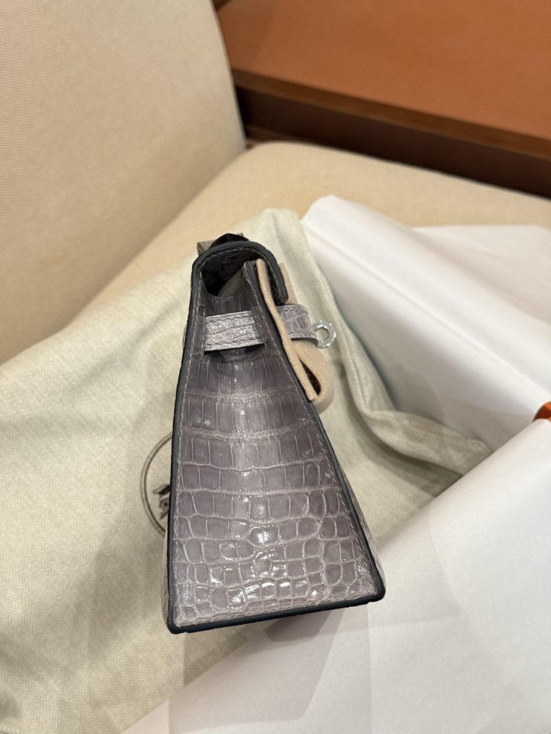 エルメス ポシェットケリーの通販 HERMES ポシェットケリー グリシマン クロコダイル シルバー金具 2631456 エルメス ミニケリー 値段 - 画像 (4)