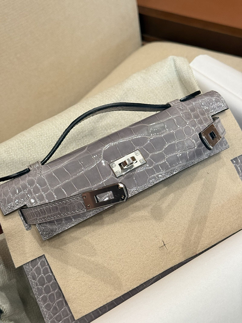 エルメス ポシェットケリーの通販 HERMES ポシェットケリー グリシマン クロコダイル シルバー金具 2631456 エルメス ミニケリー 値段 - 画像 (15)