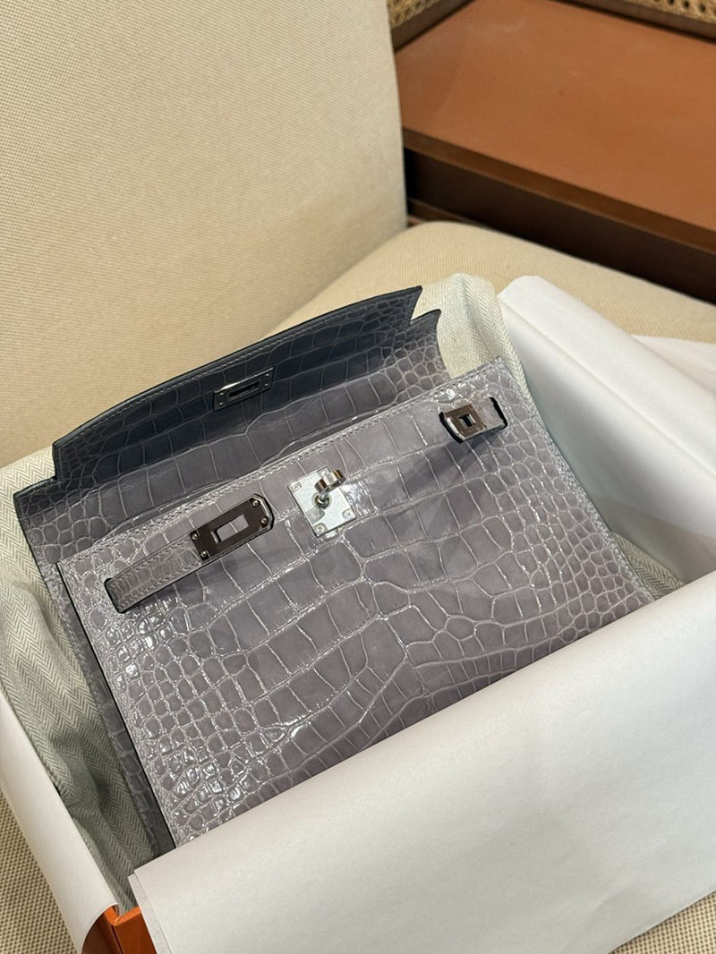 エルメス ポシェットケリーの通販 HERMES ポシェットケリー グリシマン クロコダイル シルバー金具 2631456 エルメス ミニケリー 値段 - 画像 (12)