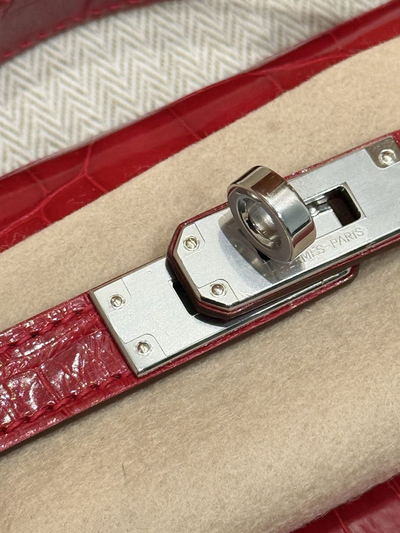 エルメス ポシェットケリーの通販 HERMES ポシェットケリー ブレイズ クロコダイル シルバー金具 2631457 エルメス ミニケリー 新品 - 画像 (6)