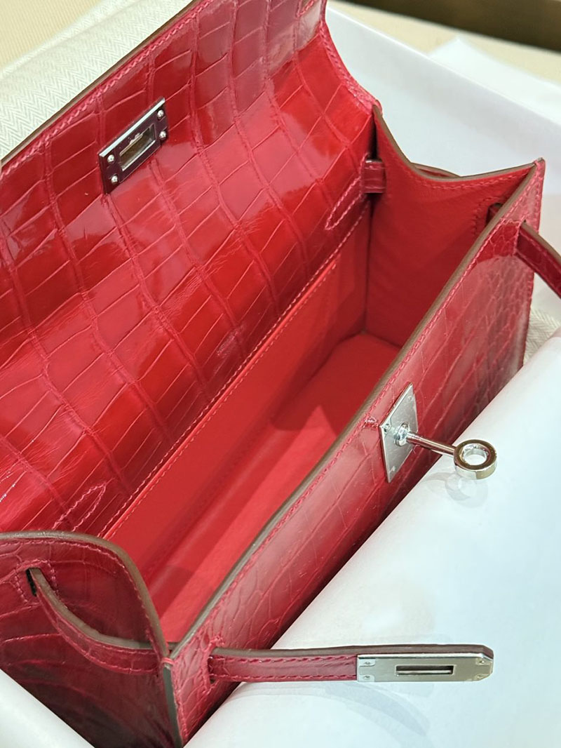 エルメス ポシェットケリーの通販 HERMES ポシェットケリー ブレイズ クロコダイル シルバー金具 2631457 エルメス ミニケリー 新品 - 画像 (5)