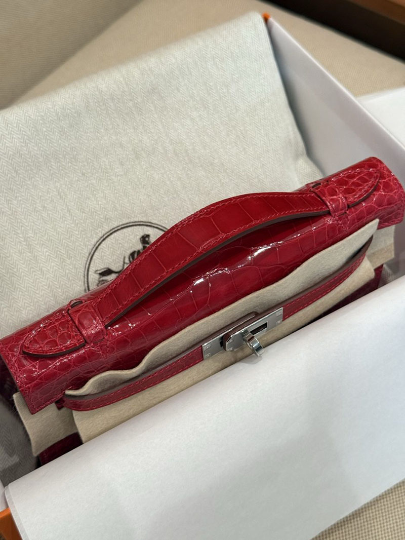 エルメス ポシェットケリーの通販 HERMES ポシェットケリー ブレイズ クロコダイル シルバー金具 2631457 エルメス ミニケリー 新品 - 画像 (4)
