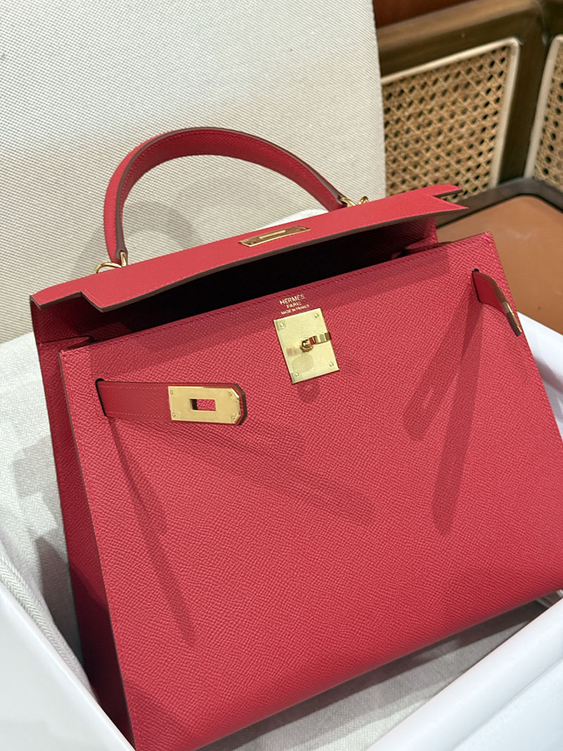 エルメス ケリー 25の通販 HERMES ケリー25 外縫い ルージュカザック ヴォーエプソン ゴールド金具 2631459 エルメス ケリー25 外縫い - 画像 (14)