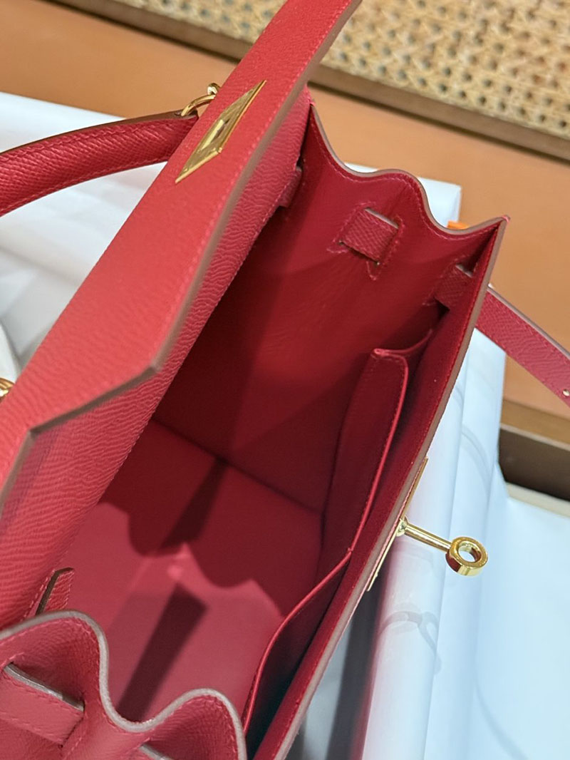 エルメス ケリー 25の通販 HERMES ケリー25 外縫い ルージュカザック ヴォーエプソン ゴールド金具 2631459 エルメス ケリー25 外縫い - 画像 (13)