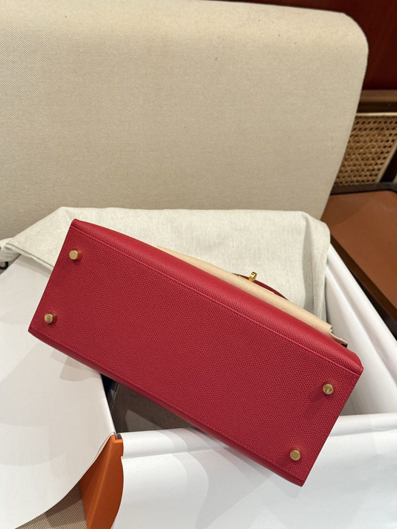 エルメス ケリー 25の通販 HERMES ケリー25 外縫い ルージュカザック ヴォーエプソン ゴールド金具 2631459 エルメス ケリー25 外縫い - 画像 (10)