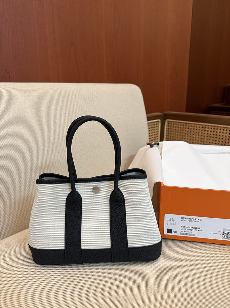 エルメス ネオ・ガーデンの通販 HERMES ネオ・ガーデン 23 黒 ネゴンダ/トワルアッシュ シルバー金具 2631460 ネオガーデンパーティ 定価 - 画像 (8)