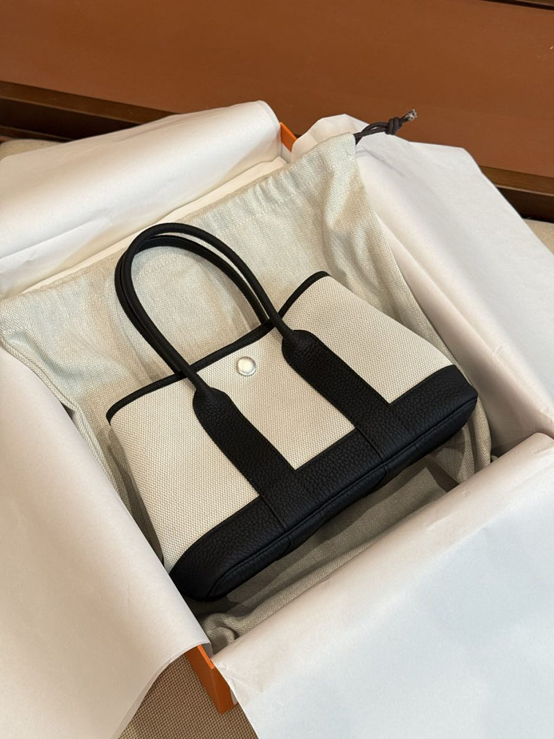 エルメス ネオ・ガーデンの通販 HERMES ネオ・ガーデン 23 黒 ネゴンダ/トワルアッシュ シルバー金具 2631460 ネオガーデンパーティ 定価 - 画像 (7)