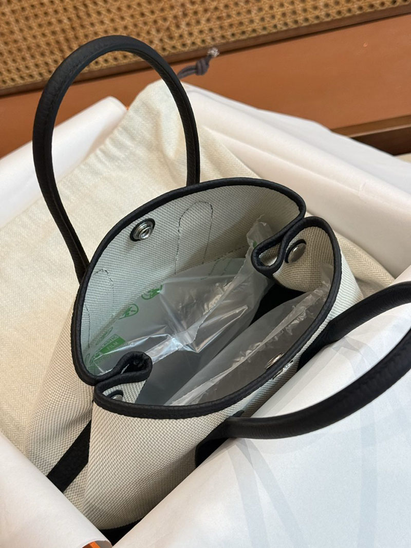 エルメス ネオ・ガーデンの通販 HERMES ネオ・ガーデン 23 黒 ネゴンダ/トワルアッシュ シルバー金具 2631460 ネオガーデンパーティ 定価 - 画像 (6)