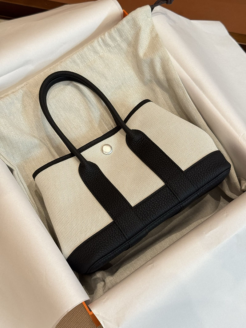 エルメス ネオ・ガーデンの通販 HERMES ネオ・ガーデン 23 黒 ネゴンダ/トワルアッシュ シルバー金具 2631460 ネオガーデンパーティ 定価 - 画像 (2)