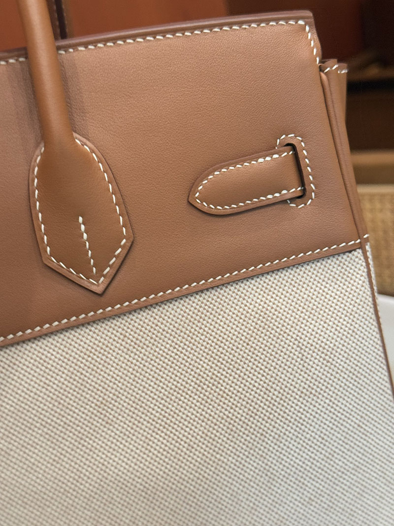 エルメス バーキン 30の通販 HERMES バーキン30 キャンバス ゴールド スイフト/トワルアッシュ ゴールド金具 2631462 キャンバスバーキン風 - 画像 (9)