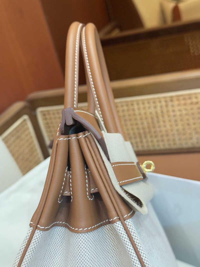 エルメス バーキン 30の通販 HERMES バーキン30 キャンバス ゴールド スイフト/トワルアッシュ ゴールド金具 2631462 キャンバスバーキン風 - 画像 (2)