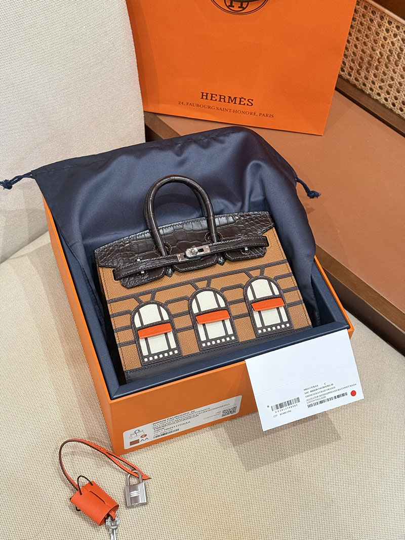エルメス バーキン 20の通販 HERMESバーキン 20 セリエ フォーブル 昼 ゴールド×エベンヌ ヴォー・マダムクロコダイル 2631463 バーキンフォーブル 定価 - 画像 (8)