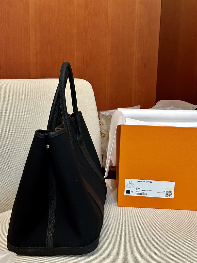 エルメス ガーデンパーティの通販 HERMES ガーデンパーティ 30 TPM 黒 ネゴンダ/トワル シルバー金具 2631466 エルメス ガーデンパーティー 定価 - 画像 (7)