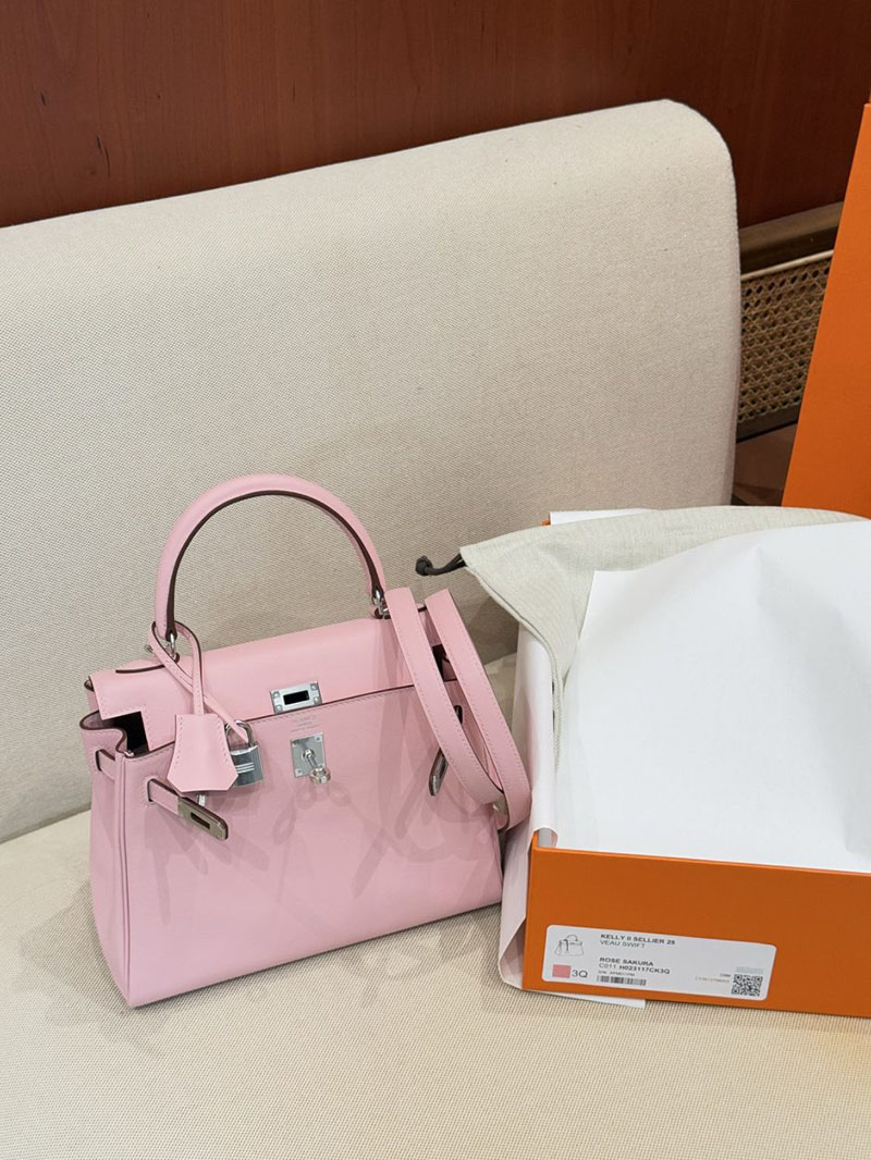 エルメス ケリー 25の通販 HERMES ケリー25 内縫い ローズサクラ スイフト シルバー金具 2631467 エルメス ケリーバッグ - 画像 (4)