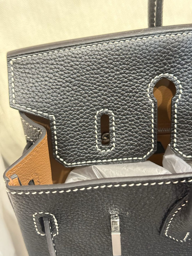 エルメス バーキン25の通販 HERMES バーキン25 ヴェルソ 黒 ブラック ゴールド トゴ シルバー金具 2631477 バーキン 25 ヴェルソ - 画像 (8)