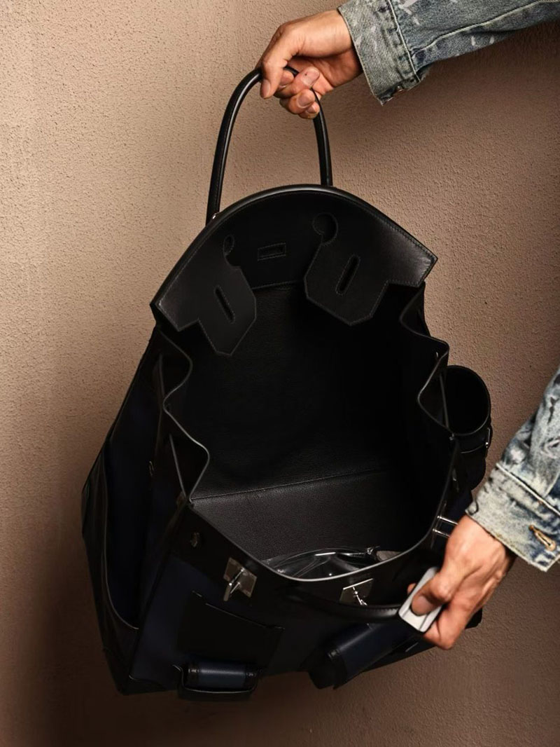 エルメス オータクロア40の通販 HERMES オータクロア 40cm カーゴ 黒/ブルーサフィール トワルアッシュ×スイフト シルバー金具 2631479 - 画像 (7)