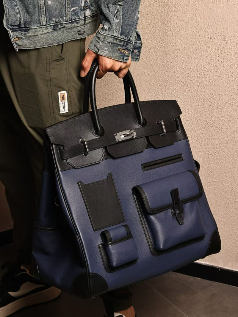 エルメス オータクロア40の通販 HERMES オータクロア 40cm カーゴ 黒/ブルーサフィール トワルアッシュ×スイフト シルバー金具 2631479 - 画像 (2)