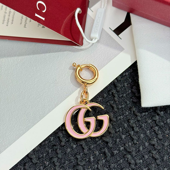 グッチ直営アウトレット店 GUCCI ダブルG バッグ チャーム キーホルダー ピンク 837069 J163G 8046 グッチ キーホルダー レディース - 画像 (5)