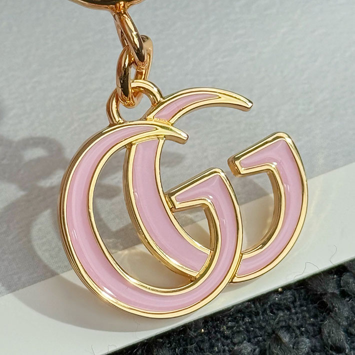 グッチ直営アウトレット店 GUCCI ダブルG バッグ チャーム キーホルダー ピンク 837069 J163G 8046 グッチ キーホルダー レディース - 画像 (4)