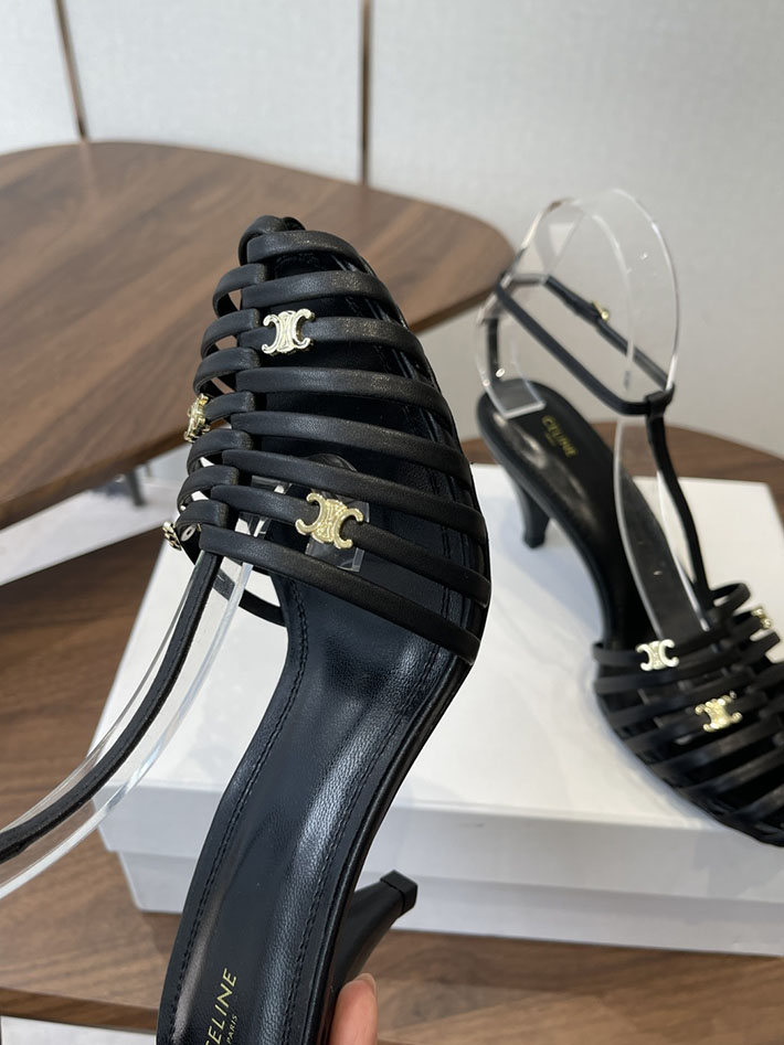 最高級セリーヌスーパーコピー CELINE ケージ ストラッピーサンダル ゴート 75mm ブラック 2630529 セリーヌ サンダル レディース - 画像 (4)