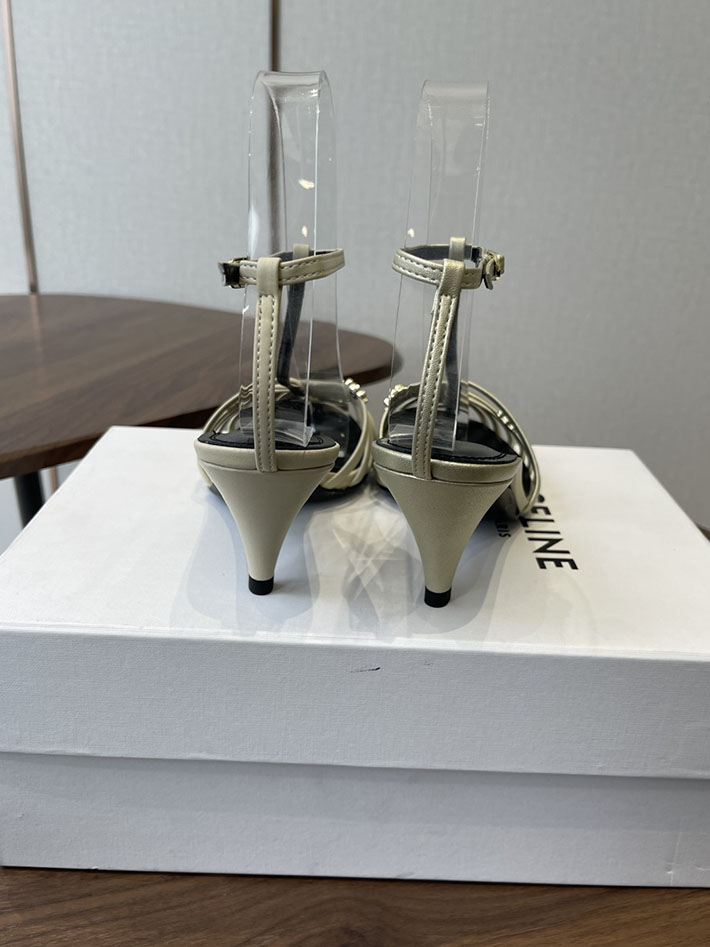 最高級セリーヌスーパーコピー CELINE ケージ ストラッピーサンダル ゴート 75mm グレー 2630530 セリーヌ サンダル アウトレット - 画像 (3)
