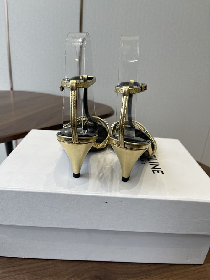 最高級セリーヌスーパーコピー CELINE ケージ ストラッピーサンダル ゴート 75mm ゴールド 2630531 セリーヌ サンダル 新作 - 画像 (3)