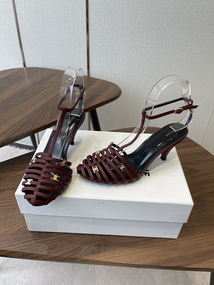 最高級セリーヌスーパーコピー CELINE ケージ ストラッピーサンダル ゴート 75mm チェスナット 2630533 セリーヌ靴コピー - 画像 (8)
