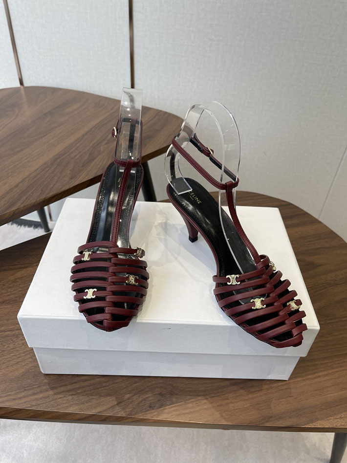 最高級セリーヌスーパーコピー CELINE ケージ ストラッピーサンダル ゴート 75mm チェスナット 2630533 セリーヌ靴コピー - 画像 (7)