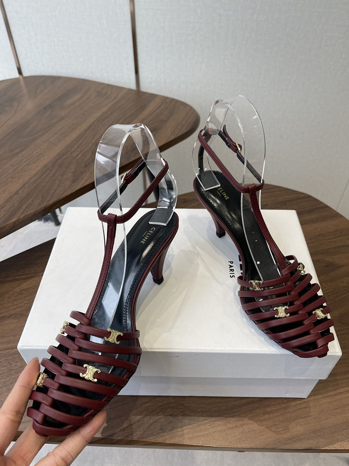 最高級セリーヌスーパーコピー CELINE ケージ ストラッピーサンダル ゴート 75mm チェスナット 2630533 セリーヌ靴コピー - 画像 (6)