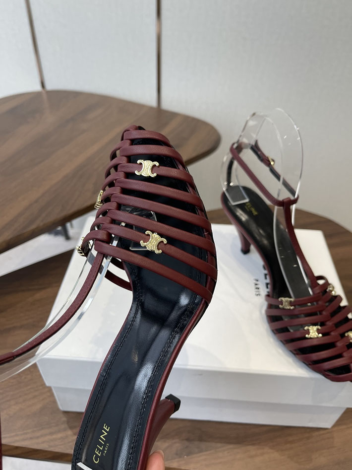 最高級セリーヌスーパーコピー CELINE ケージ ストラッピーサンダル ゴート 75mm チェスナット 2630533 セリーヌ靴コピー - 画像 (4)