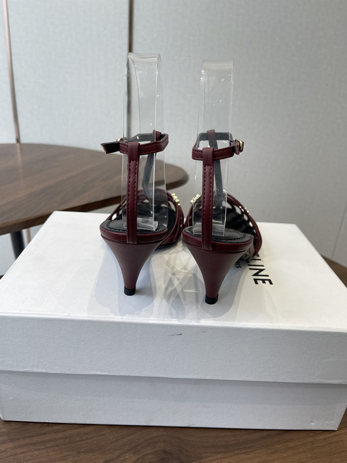 最高級セリーヌスーパーコピー CELINE ケージ ストラッピーサンダル ゴート 75mm チェスナット 2630533 セリーヌ靴コピー - 画像 (3)