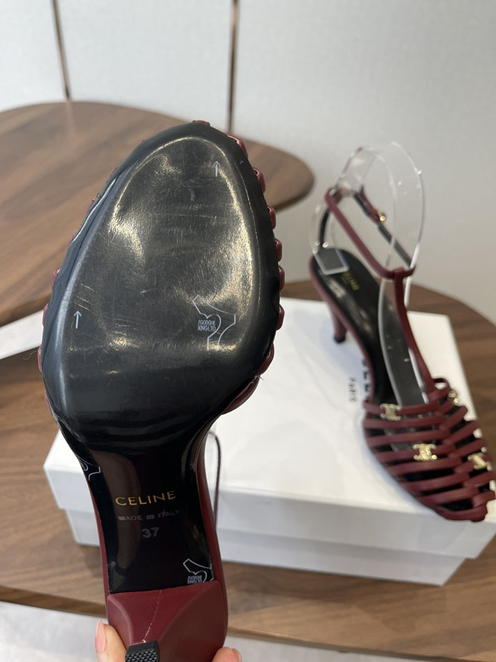 最高級セリーヌスーパーコピー CELINE ケージ ストラッピーサンダル ゴート 75mm チェスナット 2630533 セリーヌ靴コピー - 画像 (2)
