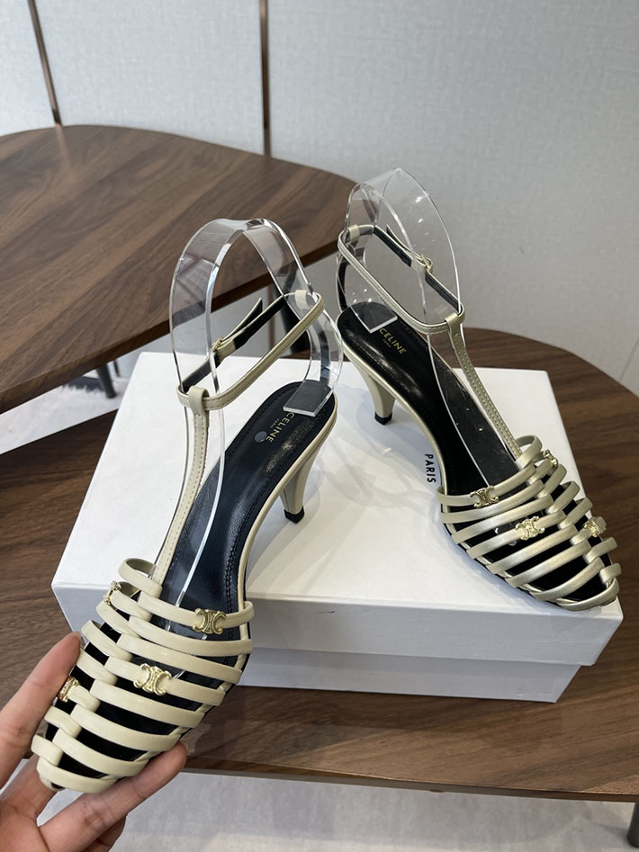 最高級セリーヌスーパーコピー CELINE ケージ ストラッピーサンダル ゴート 75mm ベージュ 2630534 セリーヌ 靴 レディース - 画像 (6)