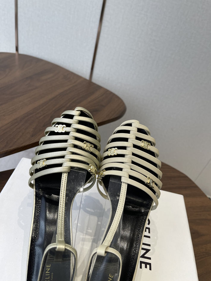 最高級セリーヌスーパーコピー CELINE ケージ ストラッピーサンダル ゴート 75mm ベージュ 2630534 セリーヌ 靴 レディース - 画像 (5)