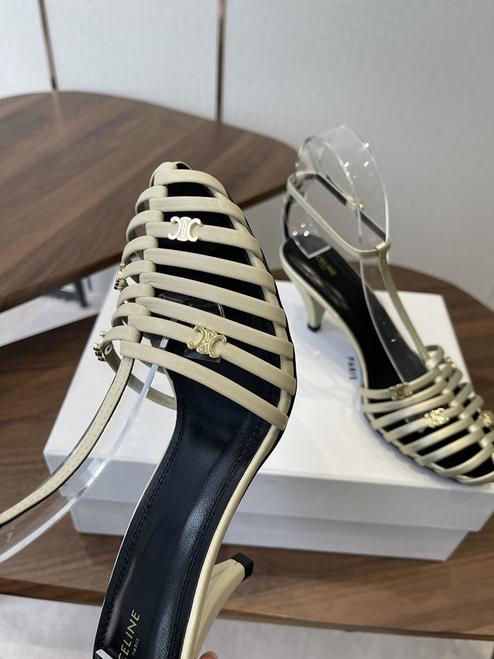 最高級セリーヌスーパーコピー CELINE ケージ ストラッピーサンダル ゴート 75mm ベージュ 2630534 セリーヌ 靴 レディース - 画像 (4)