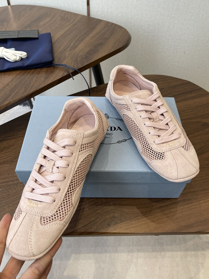 最高級プラダスーパーコピー PRADA モンテカルロ Re-Edition スエード メッシュ スニーカー ピンク 2630550 プラダ スニーカー アウトレット - 画像 (5)