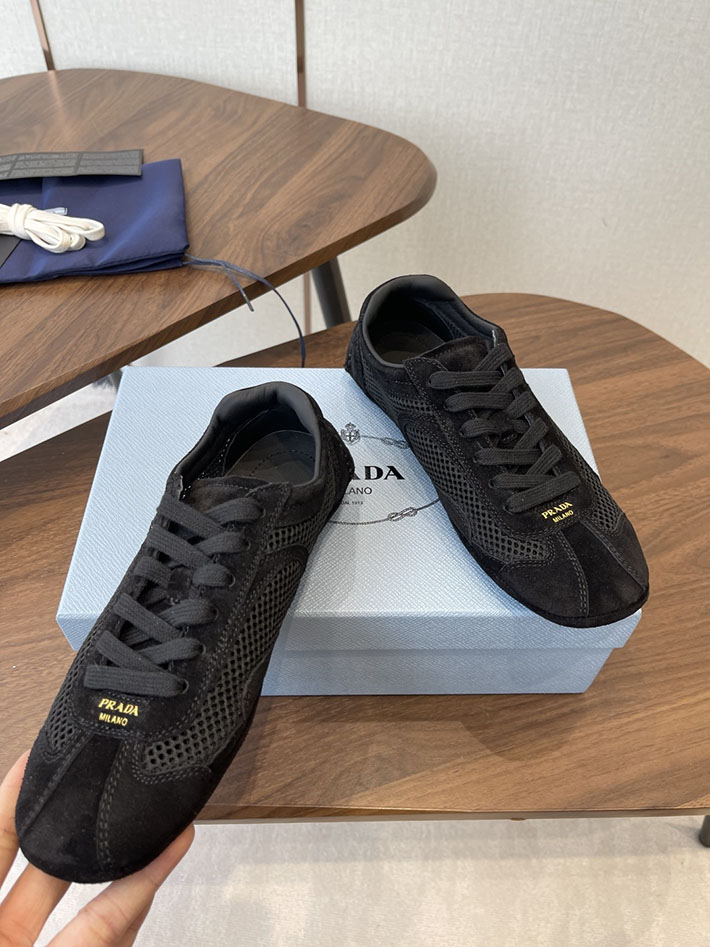 最高級プラダスーパーコピー PRADA モンテカルロ Re-Edition スエード メッシュ スニーカー ブラック 2630551 セリーヌ スニーカー レディース - 画像 (6)