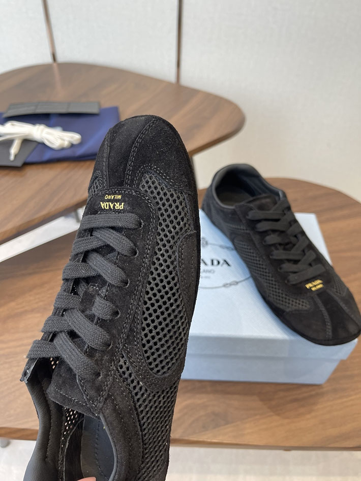 最高級プラダスーパーコピー PRADA モンテカルロ Re-Edition スエード メッシュ スニーカー ブラック 2630551 セリーヌ スニーカー レディース - 画像 (4)