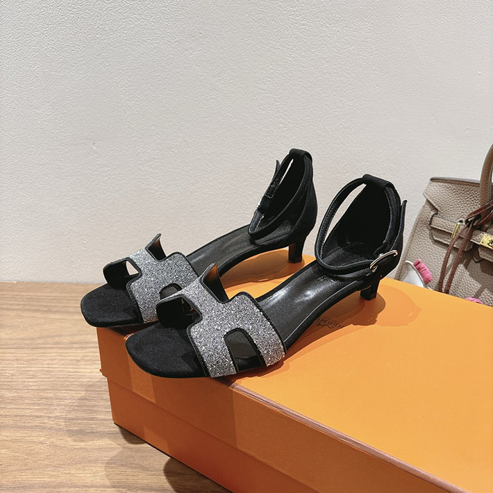 最高級エルメススーパーコピー HERMES サンダル オアジス ヒール 10.5cm 7cm 4.5cm ブラック 2631555 エルメス サンダル アウトレット - 画像 (6)