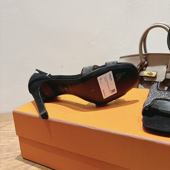 最高級エルメススーパーコピー HERMES サンダル オアジス ヒール 10.5cm 7cm 4.5cm ブラック 2631556 エルメス サンダル 新作 - 画像 (2)