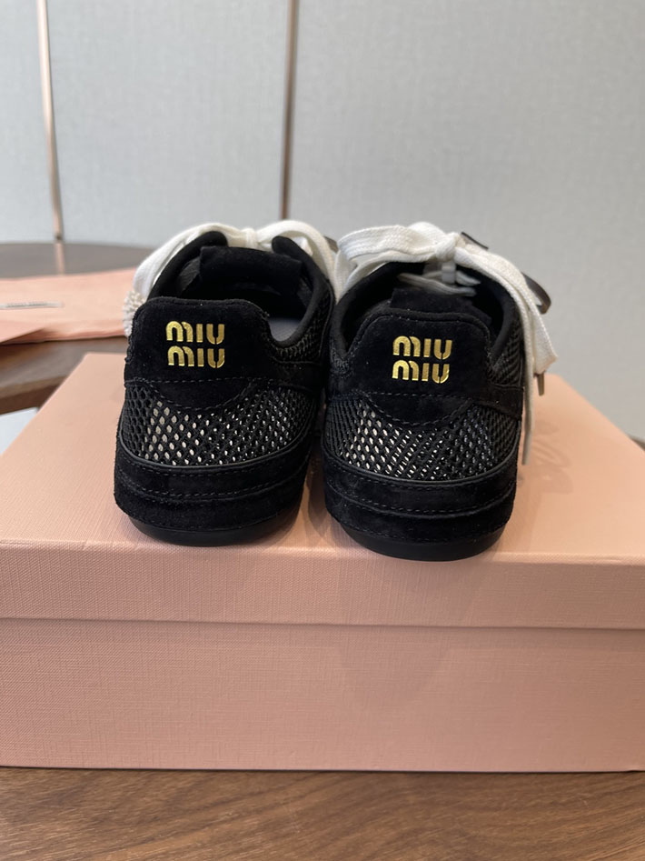 レディース ミュウミュウ MiuMiu ジムナジウムメッシュxスエードスニーカー ブラック 2630557 ミュウミュウ スニーカー アウトレット - 画像 (3)